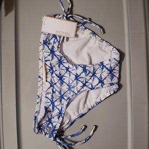 Michael KORS bottom shredded surf blue swimsuit